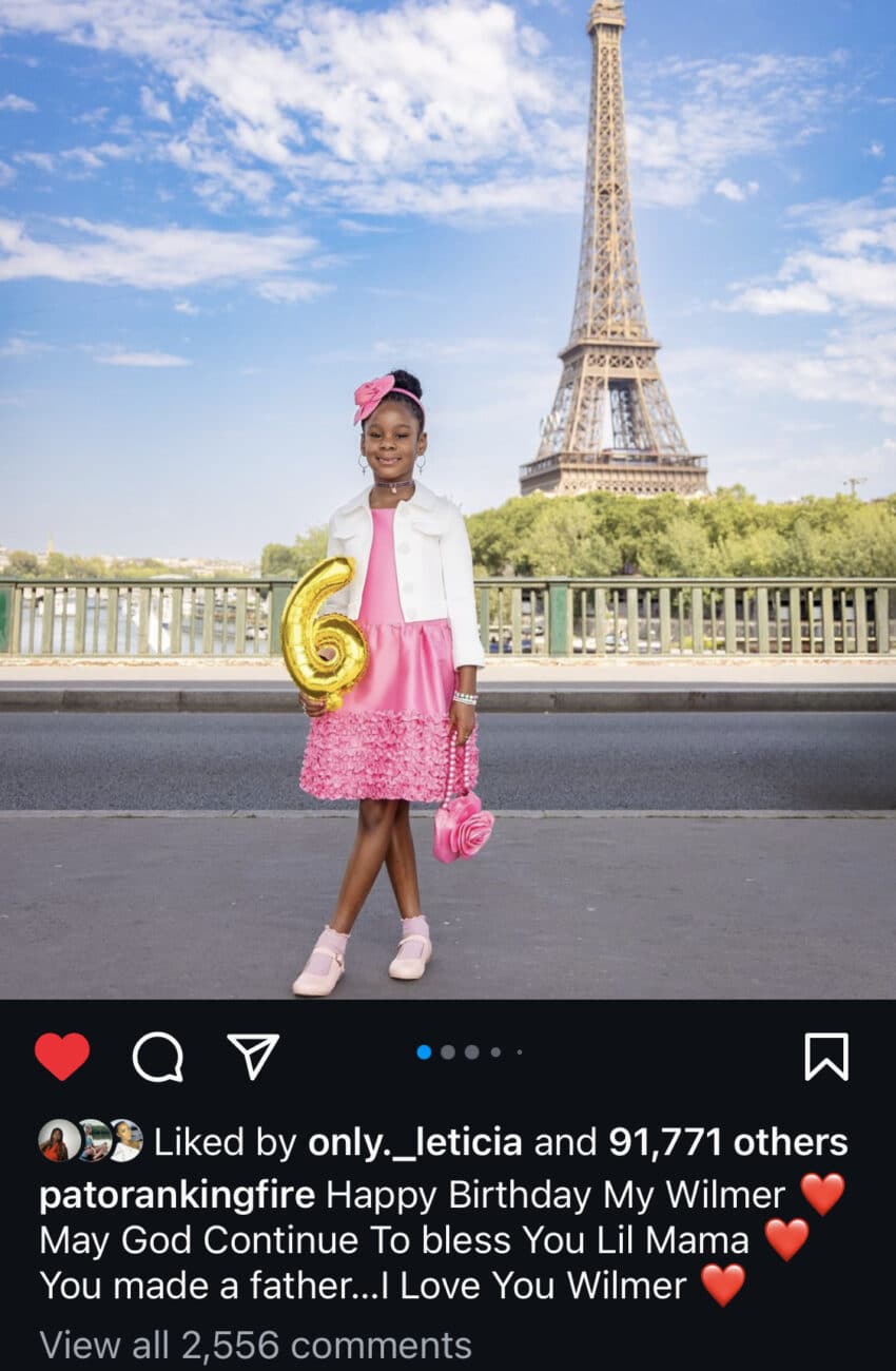 Patoranking celebrates his daughter Wilmer’s sixth birthday anniversary.