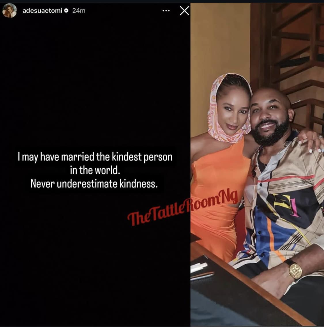 Adesua Etomi gushes over her husband.